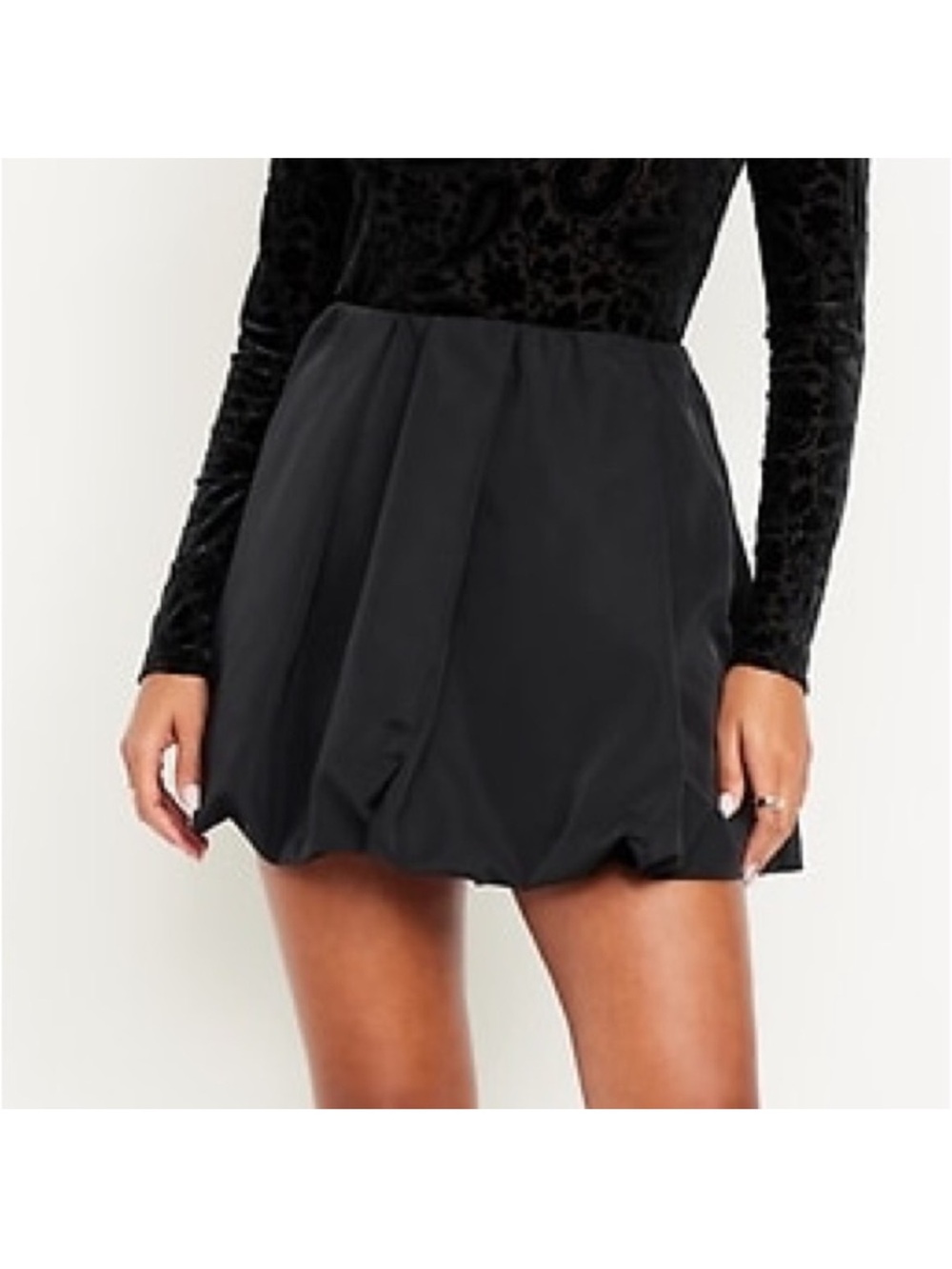 Old Navy Black Bubble-Hem Mini Skirt